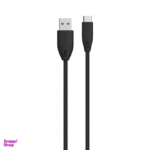 کابل شارژ USB به تایپ سی پاورولوژی (Powerology) مدل pac12bk ظرفیت 3 آمپر طول 1.2 متر