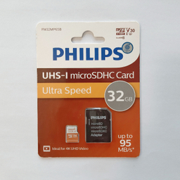 کارت حافظه microSDHC فیلیپس مدل V30 کلاس 10 استاندارد UHS-I سرعت 95MBps ظرفیت 32 گیگابایت به همراه آداپتور SD