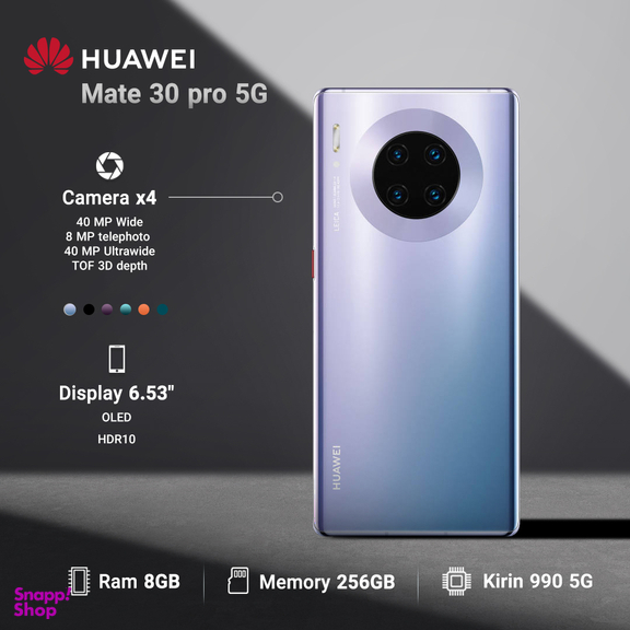 گوشی موبایل هوآوی (Huawei) مدل Mate 30 pro 5G ظرفیت 256GB رم 8GB