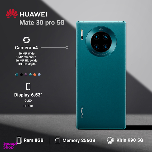 گوشی موبایل هوآوی (Huawei) مدل Mate 30 pro 5G ظرفیت 256GB رم 8GB