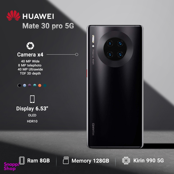 گوشی موبایل هوآوی (Huawei) مدل Mate 30 pro 5G ظرفیت 128GB رم 8GB