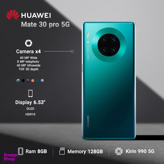 گوشی موبایل هوآوی (Huawei) مدل Mate 30 pro 5G ظرفیت 128GB رم 8GB