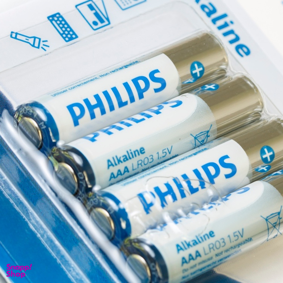 باتری نیم قلمی فیلیپس مدل آلکالاین LR03A4B/40 بسته 48 عددی