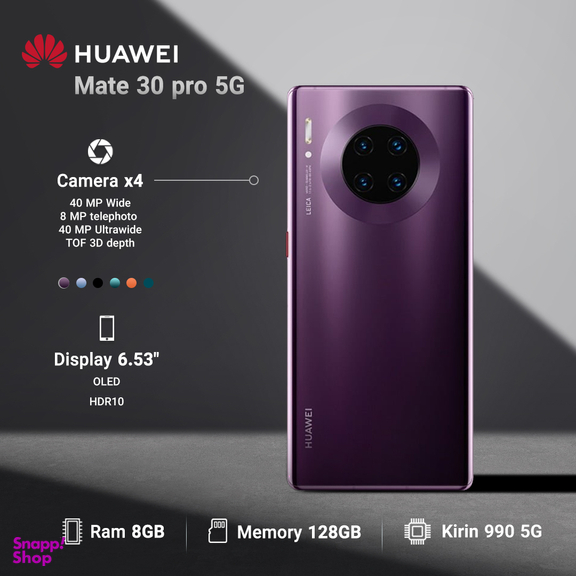 گوشی موبایل هوآوی (Huawei) مدل Mate 30 pro 5G ظرفیت 128GB رم 8GB