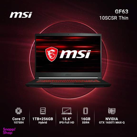 لپ تاپ 15.6 اینچی ام اس آی مدل GF63-10SCSR Thin
