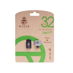 فلش مموری کویین تک (Queen Tech) مدل Fact Plus ظرفیت 32GB به همراه مبدل Otg