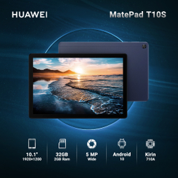 تبلت هوآوی مدل MatePad T10s ظرفیت 32 گیگابایت و رم 2 گیگابایت به‌همراه کارت حافظه microSDXC توشیبا مدل EXCERIA M302-EA
