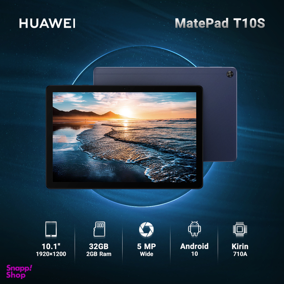 تبلت هوآوی مدل MatePad T10s ظرفیت 32 گیگابایت و رم 2 گیگابایت به‌همراه کارت حافظه microSDXC توشیبا مدل EXCERIA M302-EA
