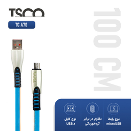 کابل تبدیل USB به Micro USB تسکو (Tsco) مدل TC A70 به طول 1m