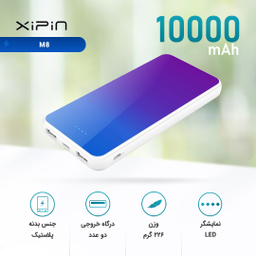 شارژر همراه ژیپین (Xipin) مدل M8 ظرفیت 10000 میلی آمپر ساعت