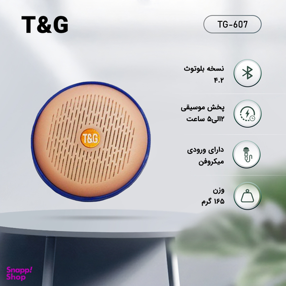 اسپیکر بلوتوثی قابل حمل تی اند جی (T&G) مدل Tg607