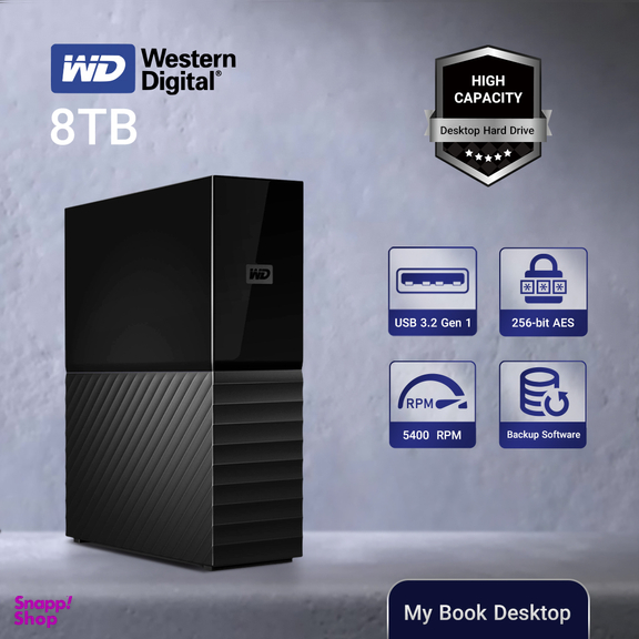 هارددیسک اکسترنال وسترن دیجیتال (WD) مدل My Book Desktop ظرفیت 8TB