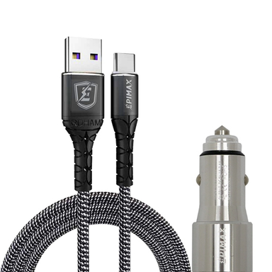 شارژر فندکی اپی مکس (Epimax) مدل EU-25 به همراه کابل تبدیل USB به USB-C مدل EC-08