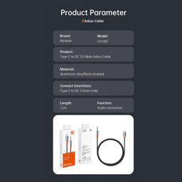 کابل تبدیل USB-C به AUX مک دودو مدل CA-0820 طول 120 سانتی متر