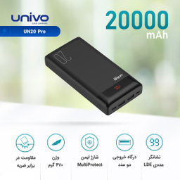 شارژر همراه یونیوو (Univo) مدل Un20 Pro ظرفیت 20000mAh