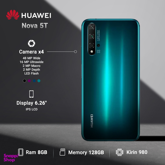 گوشی موبایل هوآوی (Huawei) مدل Nova 5T ظرفیت 128GB رم 8GB