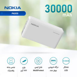 شارژر همراه نوکیا مدل P62O3 ظرفیت 30000MAh