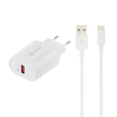 شارژر دیواری دبلیو یو دبلیو مدل T42 به‌ همراه کابل USB-C