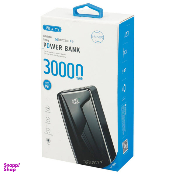 پاور بانک وریتی مدل V-PA129-30PD ظرفیت 30000 میلی آمپر ساعت