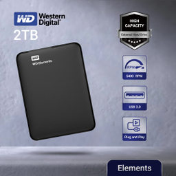 هارد اکسترنال وسترن دیجیتال (Western Digital) مدل Elements ظرفیت 2 ترابایت