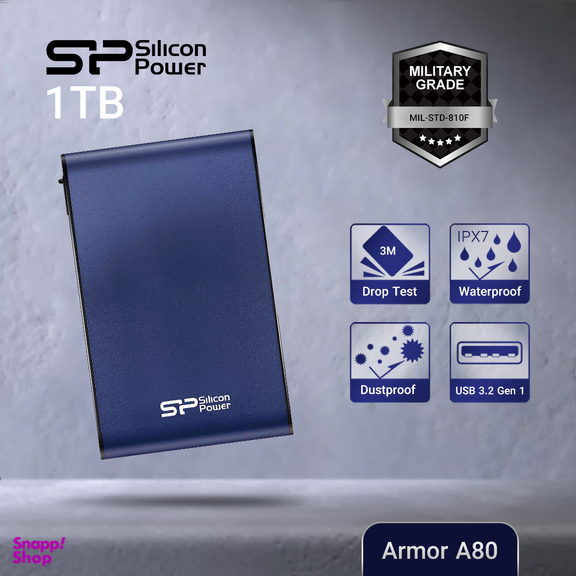 هارد اکسترنال سیلیکون پاور (Silicon Power) مدل Armor A80 ظرفیت 1TB