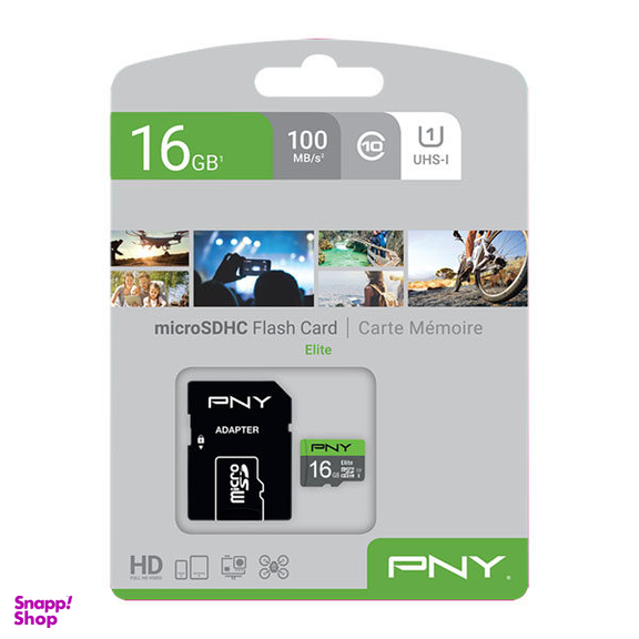 کارت حافظه microSDHC پی ان وای مدل Elite کلاس 10 استاندارد UHS-I U1 سرعت 85MBs ظرفیت 16 گیگابایت به همراه آداپتور SD