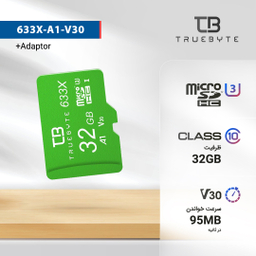 کارت حافظه microSD HC تروبایت مدل 633X-A1-V30 کلاس 10 استاندارد UHS-I U3 ظرفیت 32 گیگابایت همراه با کارت خوان