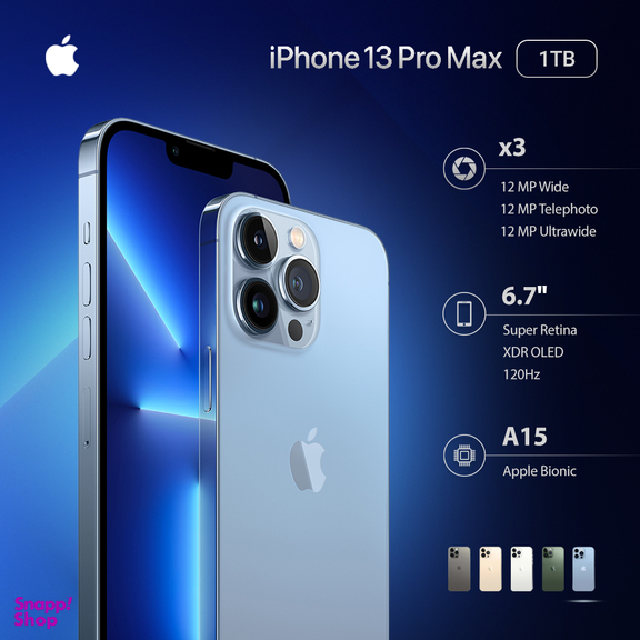 گوشی موبایل اپل مدل iPhone 13 Pro Max A2644 دو سیم‌ کارت ظرفیت 1 ترابایت رم 6 گیگابایت
