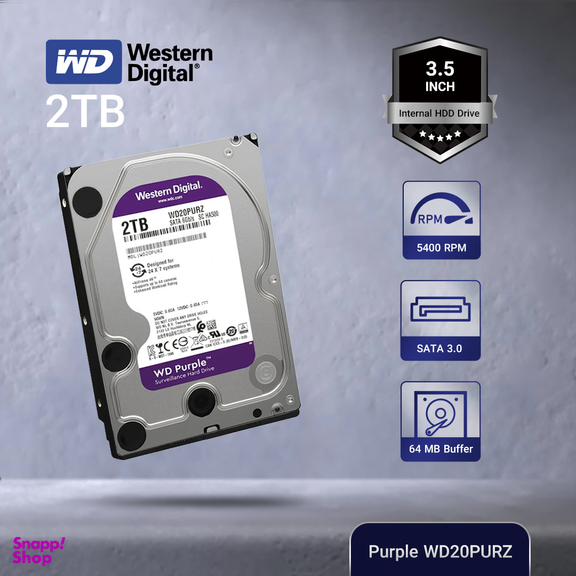 هارددیسک اینترنال وسترن دیجیتال (Western Digital) مدل WD20PURZ ظرفیت 2 ترابایت