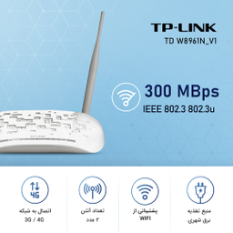 مودم روتر ADSL2 Plus تی پی لینک مدل TD W8961N_V1 بی‌سیم N300