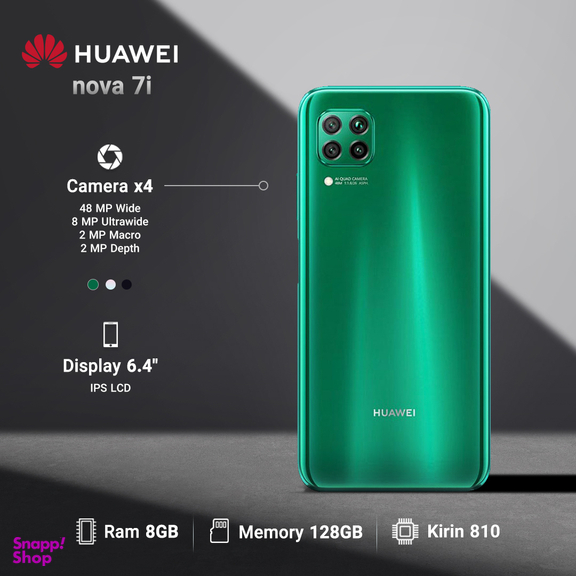 گوشی موبایل هوآوی (Huawei) مدل Nova 7i ظرفیت 128 گیگابایت + پاور بانک مدل Silicon Power ظرفیت 10000 میلی آمپر