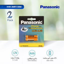 باتری نیم قلمی قابل شارژ پاناسونیک مدل HHR-3MRT.2BM ظرفیت 830 میلی آمپر ساعت بسته‌ 2 عددی