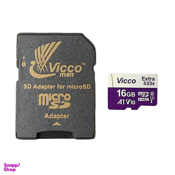 کارت حافظه microSDHC ویکومن مدل 533X کلاس 10 استاندارد UHS-I A1 سرعت 80MBps ظرفیت 16 گیگابایت به همراه آداپتور SD