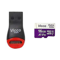 کارت حافظه microSDXC ویکومن مدل Extre 533X کلاس 10 استاندارد UHS-I U1 سرعت 80MBps ظرفیت 16 گیگابایت به همراه کارت خوان