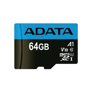 کارت حافظه Microsdxc ای دیتا (Adata) مدل Premier V10 A1 کلاس 10 استاندارد Uhs-I سرعت 100Mbps ظرفیت 64 گیگابایت