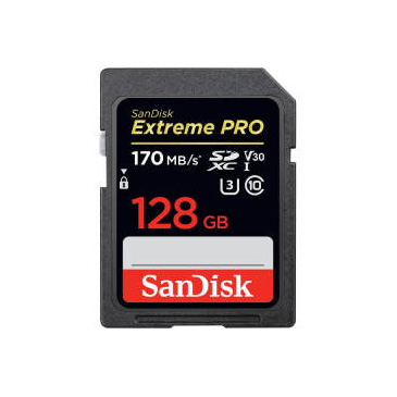 کارت حافظه SDXC سن دیسک مدل Extreme Pro V30 کلاس 10 استاندارد UHS-I U3 سرعت 170mbps ظرفیت 128 گیگابایت