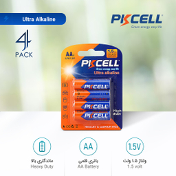 باتری نیم قلمی پیکسل (Pikcell) مدل اولترا آلکالاین بسته 4 عددی
