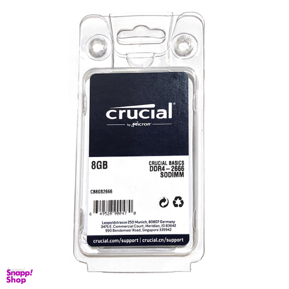 رم لپ تاپ DDR4 تک کاناله 2666 مگاهرتز CL19 کروشیال مدل 444244 ظرفیت 8 گیگابایت