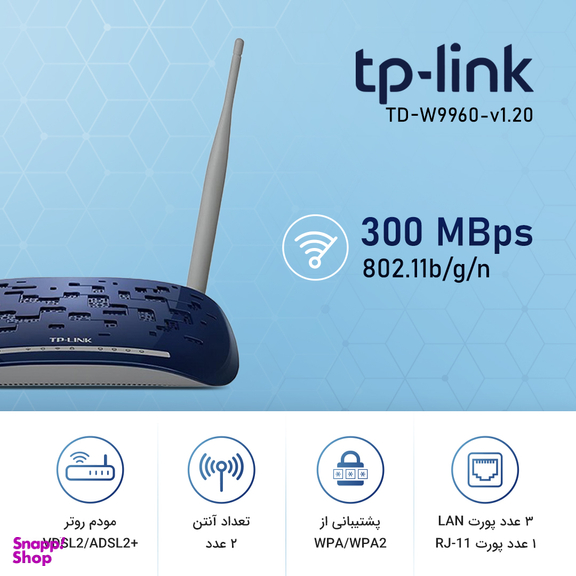 مودم روتر VDSL/ADSL تی پی-لینک مدل TD-W9960-v1.20
