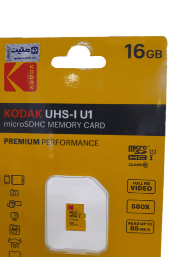 کارت حافظه microSDHC کداک مدل Premium Performance کلاس 10 استاندارد UHS-I U1 سرعت 85MBps ظرفیت 16 گیگابایت