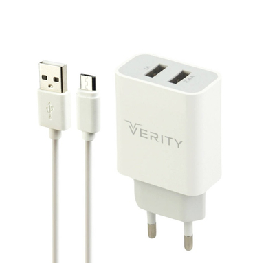 شارژر دیواری وریتی (Verity) مدل Ap-2124 به همراه کابل تبدیل Micro USB