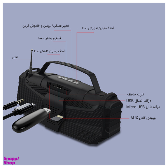 اسپیکر بلوتوثی پاواریال مدل BS10