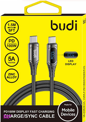 کابل تبدیل Type-C به Type-C بودی (Budi) مدل 20W طول 1٫5 متر