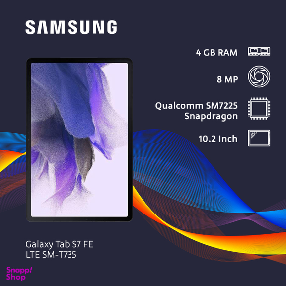 تبلت سامسونگ (Samsung) مدل Galaxy Tab S7 Fe Lte Sm-T735 ظرفیت 64 گیگا بایت