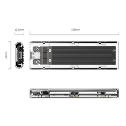 باکس شفاف NVMe M.2 اوریکو (Orico) مدل TCM2-C3