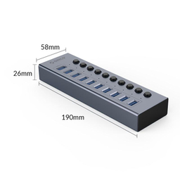 هاب 10 پورت USB3.0 فلزی اوریکو (Orico) مدل BT2U3-10AB