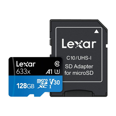 کارت حافظه A1 میکرو اس دی UHS-1 لکسار (Lexar) مدل 633X ظرفیت 128 گیگابایت