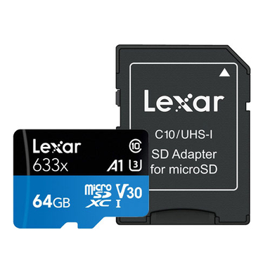کارت حافظه A1 میکرو اس دی UHS-1 لکسار (Lexar) مدل 633X ظرفیت 64 گیگابایت