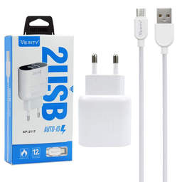 شارژر دیواری وریتی (Verity) مدل Ap-2111 به همراه کابل تبدیل microUSB