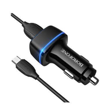 شارژر فندکی بروفون مدل BZ14 12W به همراه کابل تبدیل MICROUSB